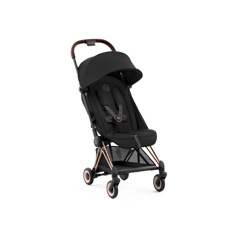 Cybex COYA Compact Travel Friendly Stroller - Sepia Black Rosegold Frame