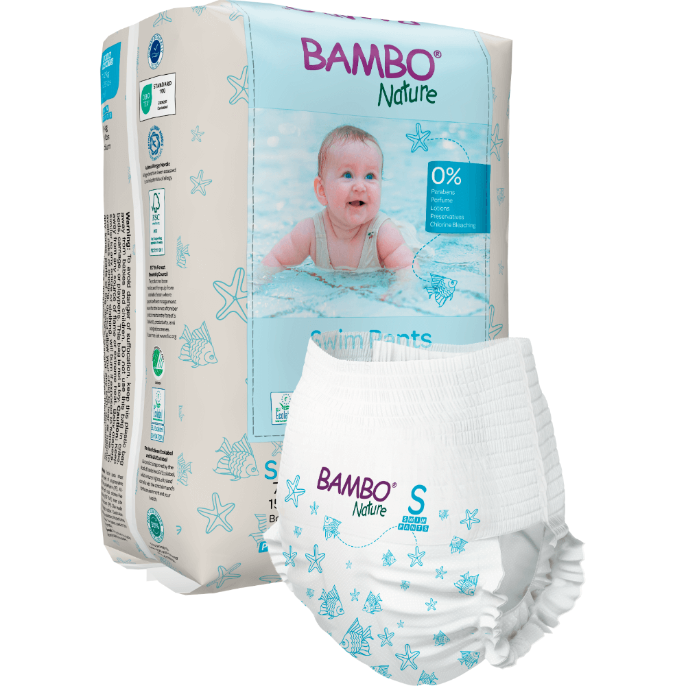 Bambo Nature Disposable Swim Diaper Pants, Small (7-12 kgs)