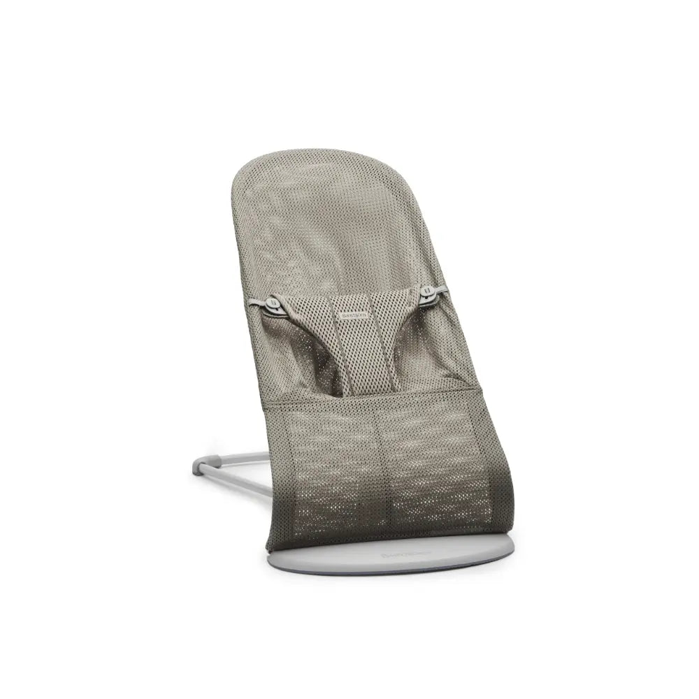 BabyBjorn Bliss Bouncer Mesh, Lightweight Ergonomic Baby Bouncer with Natural Rocking, Convertible to a Toddler Chair, Ergonomic design, Newborn to Toddler (0–2 Years) - Grey Beige