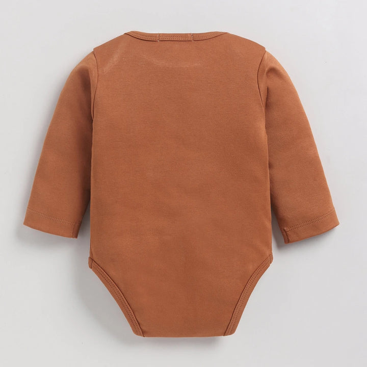 Cot &amp; Candy Baby Organic Full Sleeve Envelope Bodysuit Pack Of 3 - Star Gazer + Bombay Brown + Snow White