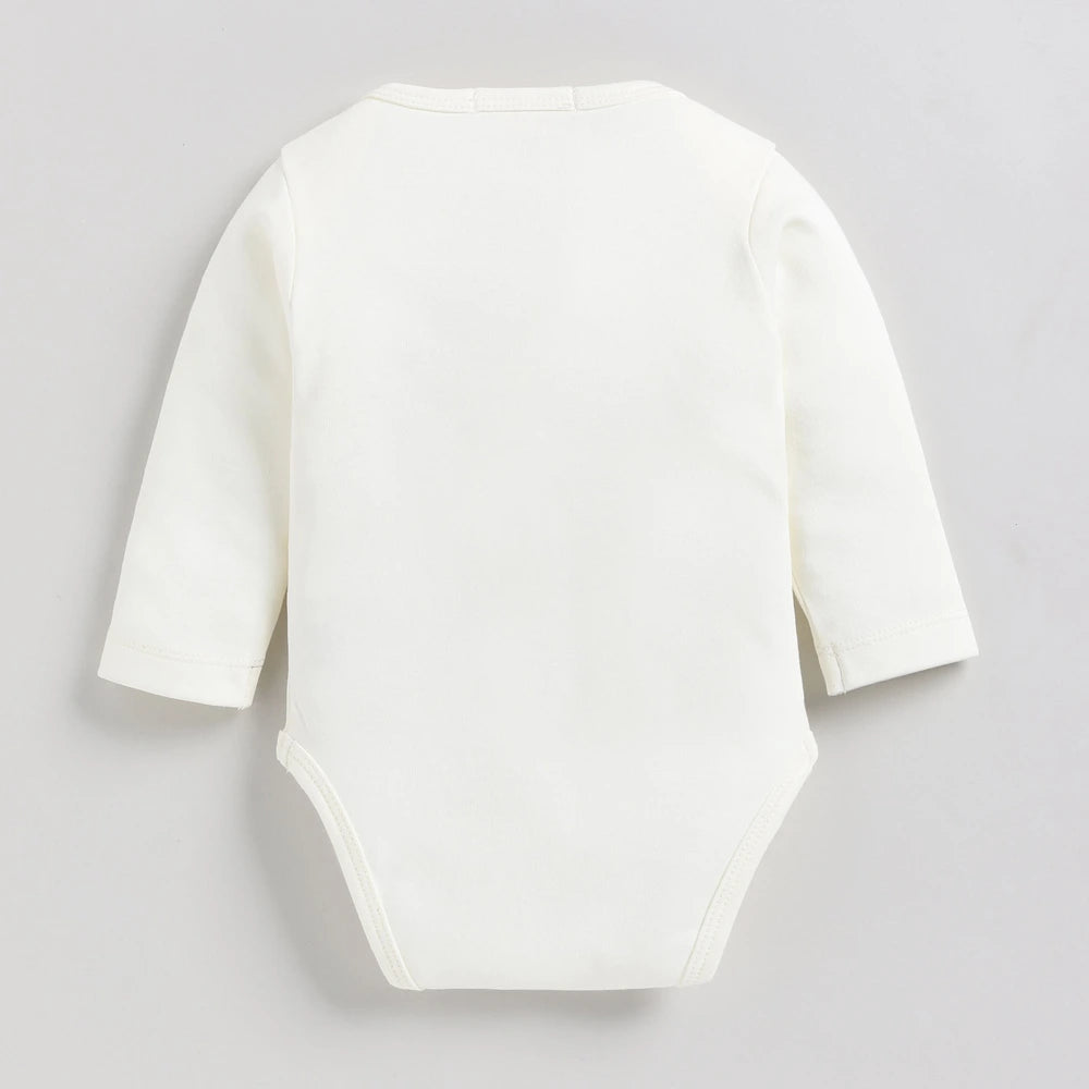 Cot &amp; Candy Baby Organic Full Sleeve Envelope Bodysuit Pack Of 3 - Star Gazer + Bombay Brown + Snow White