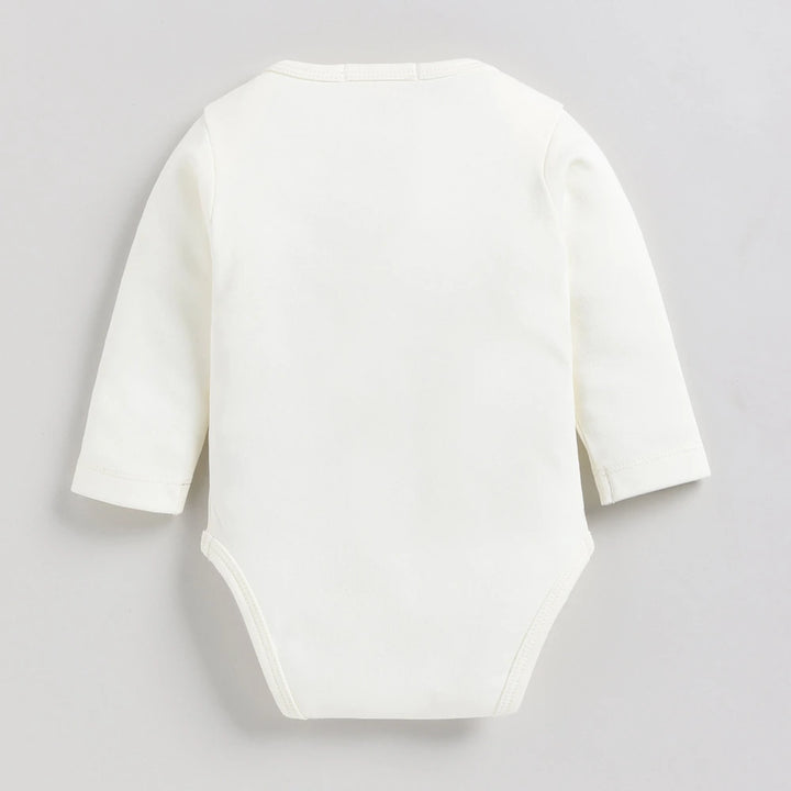 Cot &amp; Candy Baby Organic Full Sleeve Envelope Bodysuit Pack Of 3 - Star Gazer + Bombay Brown + Snow White
