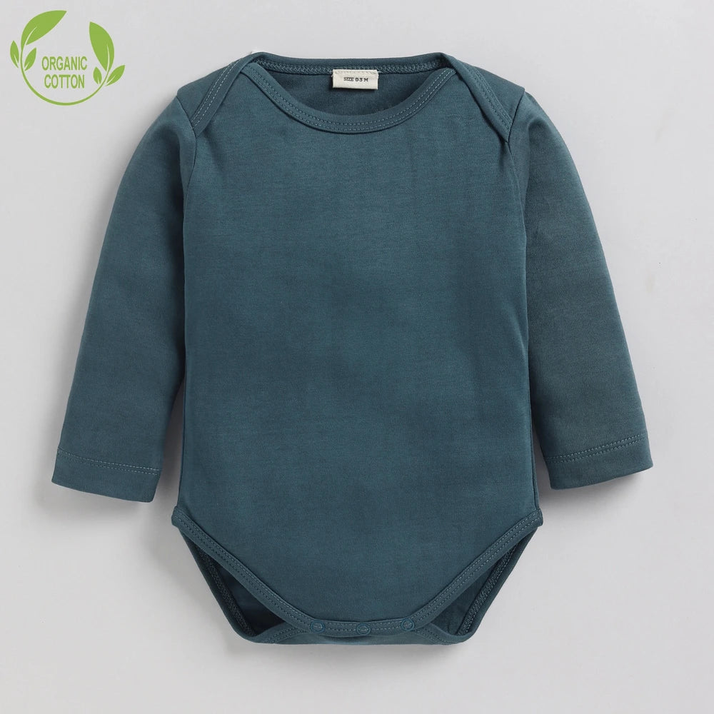 Cot &amp; Candy Baby Organic Full Sleeve Envelope Bodysuit Pack Of 3 - Star Gazer + Bombay Brown + Snow White