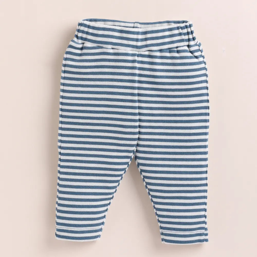 Cot &amp; Candy Baby Organic Drawstring Leggings - Teal Stripe