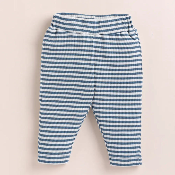 Cot &amp; Candy Baby Organic Drawstring Leggings - Teal Stripe