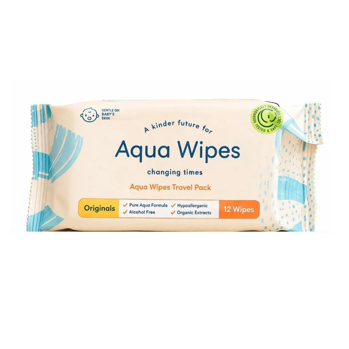 Aqua Wipes "TRAVEL" - 12 Wipes Per Pack