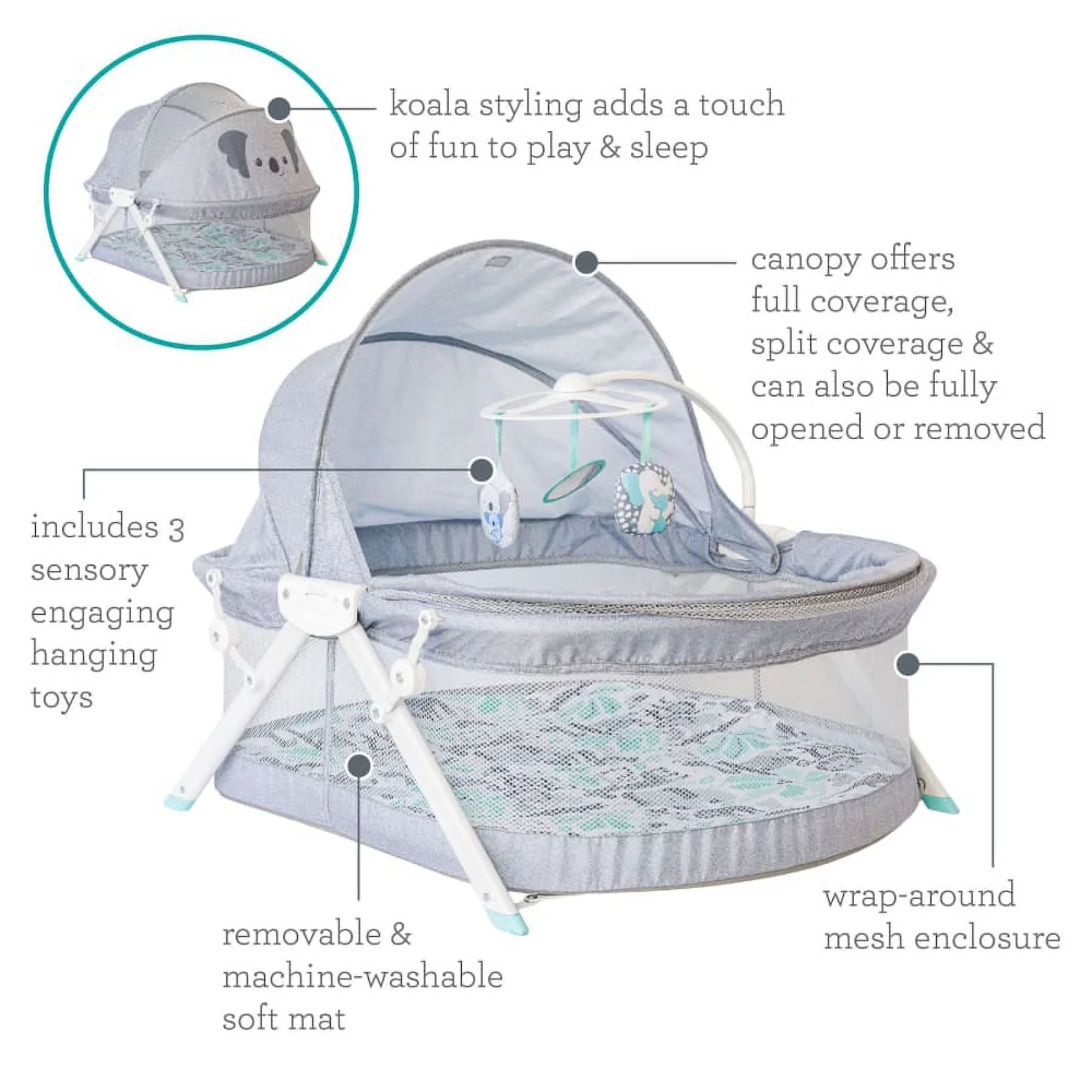 Infantino Sweet Dreams Fold &amp; Go Bassinet - Grey
