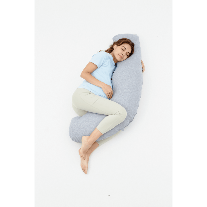 Momcozy Maternity Accessory J Shaped Maternity Body Pillow - Grey