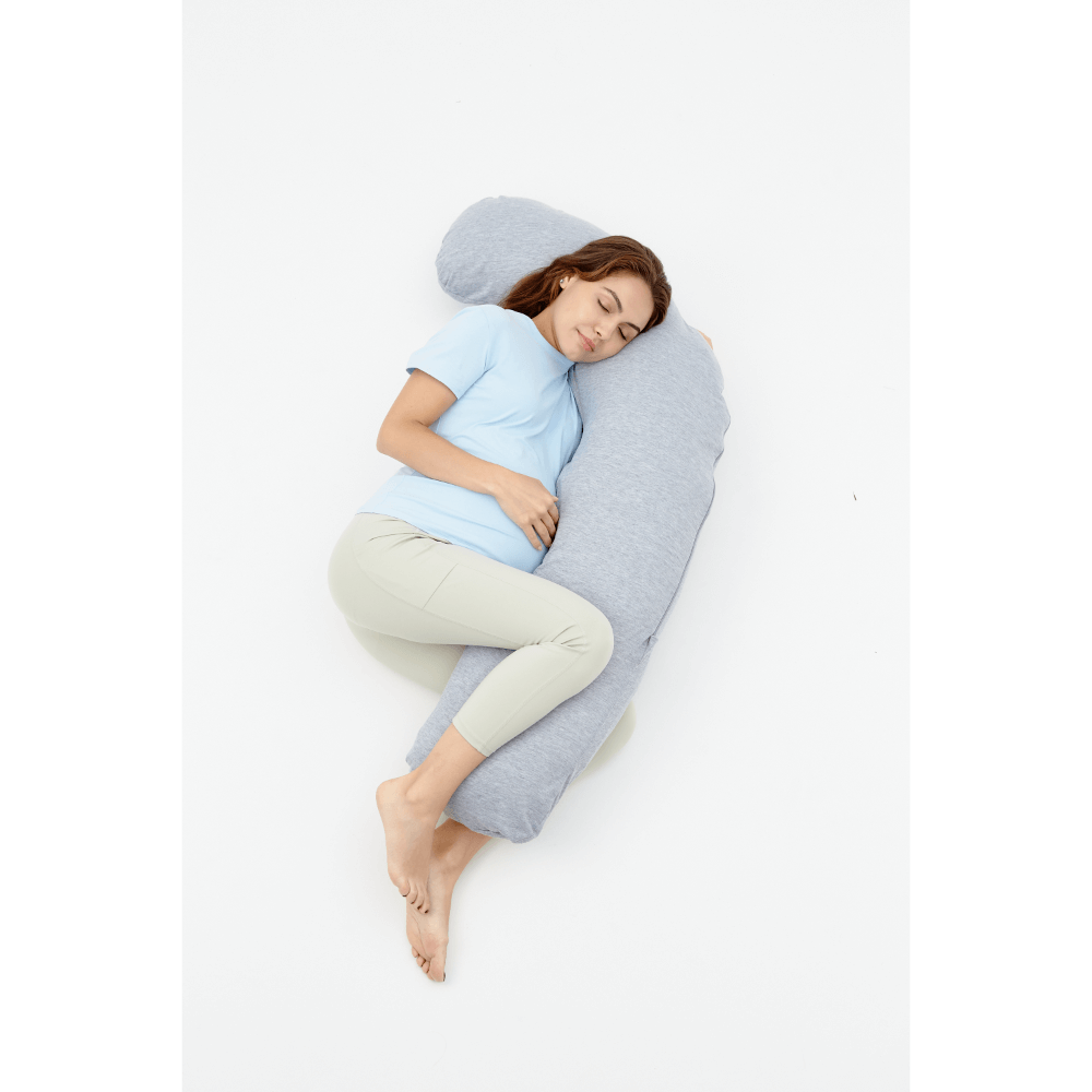 Momcozy Maternity Accessory J Shaped Maternity Body Pillow - Grey
