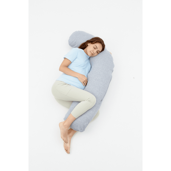 Momcozy Maternity Accessory J Shaped Maternity Body Pillow - Grey