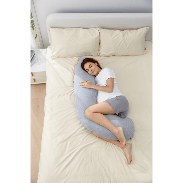 Momcozy Maternity Accessory J Shaped Maternity Body Pillow - Grey