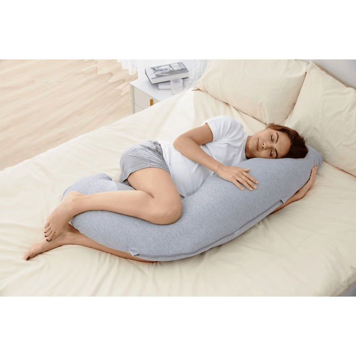 Momcozy Maternity Accessory J Shaped Maternity Body Pillow - Grey