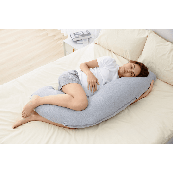 Momcozy Maternity Accessory J Shaped Maternity Body Pillow - Grey