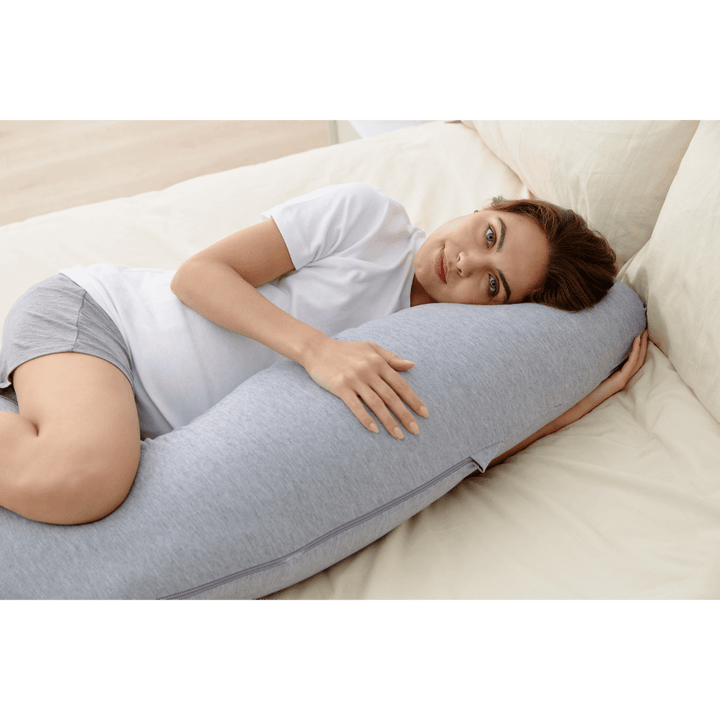 Momcozy Maternity Accessory J Shaped Maternity Body Pillow - Grey