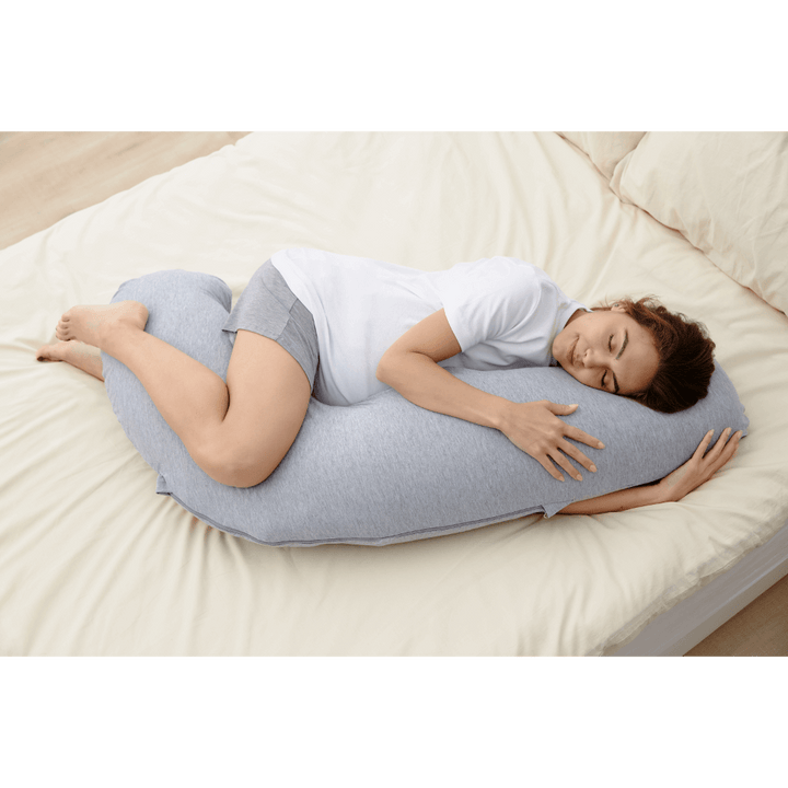 Momcozy Maternity Accessory J Shaped Maternity Body Pillow - Grey