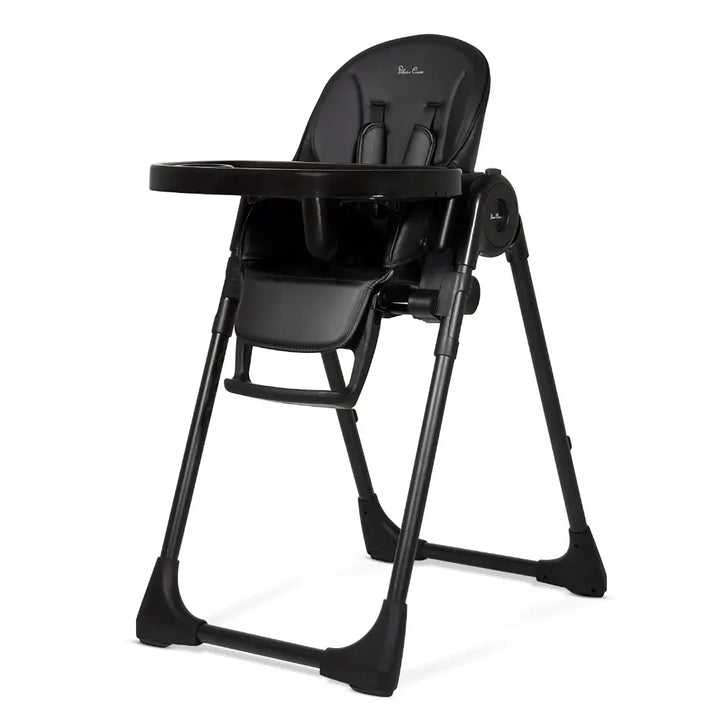Silver Cross Gourmet High Chair|5 Position Recline|Adjustable Footrest|7 Height Positions|Super Lightweight|Birth to 36 months (15 Kg) - Black