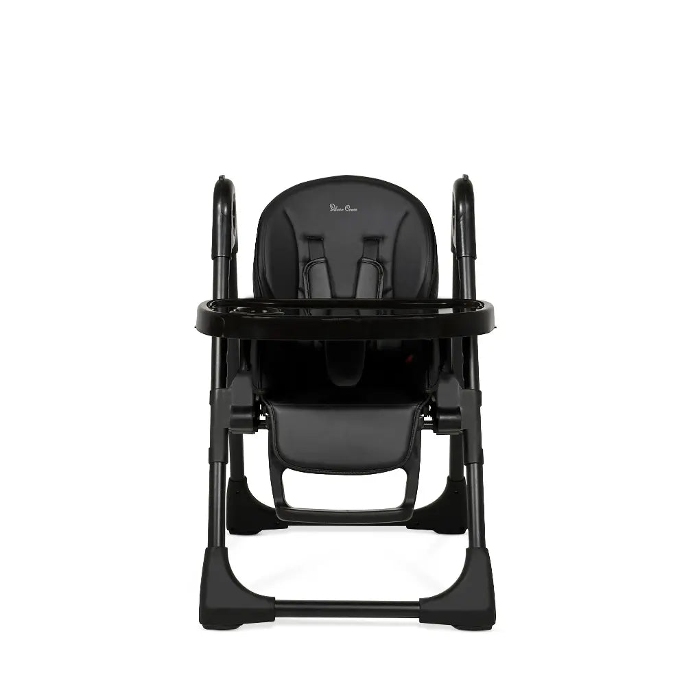 Silver Cross Gourmet High Chair|5 Position Recline|Adjustable Footrest|7 Height Positions|Super Lightweight|Birth to 36 months (15 Kg) - Black