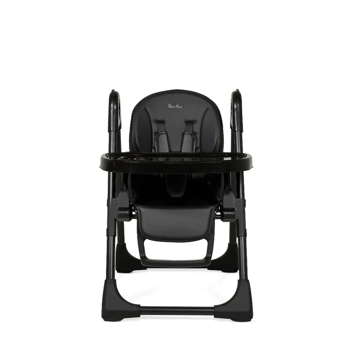 Silver Cross Gourmet High Chair|5 Position Recline|Adjustable Footrest|7 Height Positions|Super Lightweight|Birth to 36 months (15 Kg) - Black