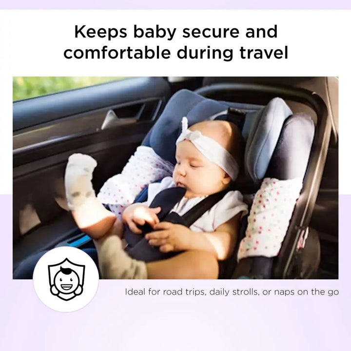 Dooky Baby Universal Car Seat Belt Pads 0+ | Soft Washable Cotton – Black