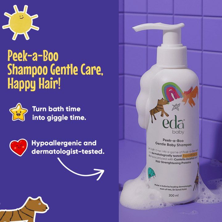 Eda Baby &amp; Child Peek-a-Boo Gentle Baby Shampoo | Mild &amp; Tear-Free Formula for Soft and Healthy Hair