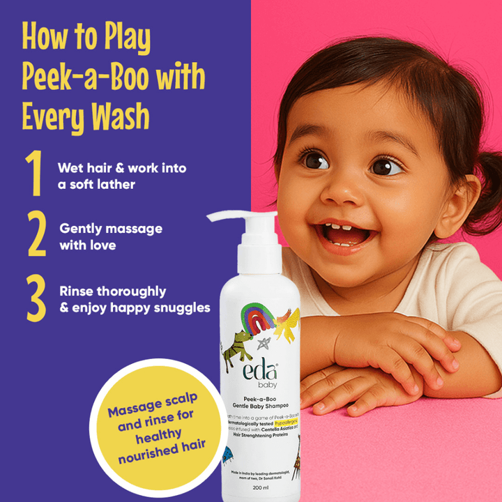 Eda Baby &amp; Child Peek-a-Boo Gentle Baby Shampoo | Mild &amp; Tear-Free Formula for Soft and Healthy Hair