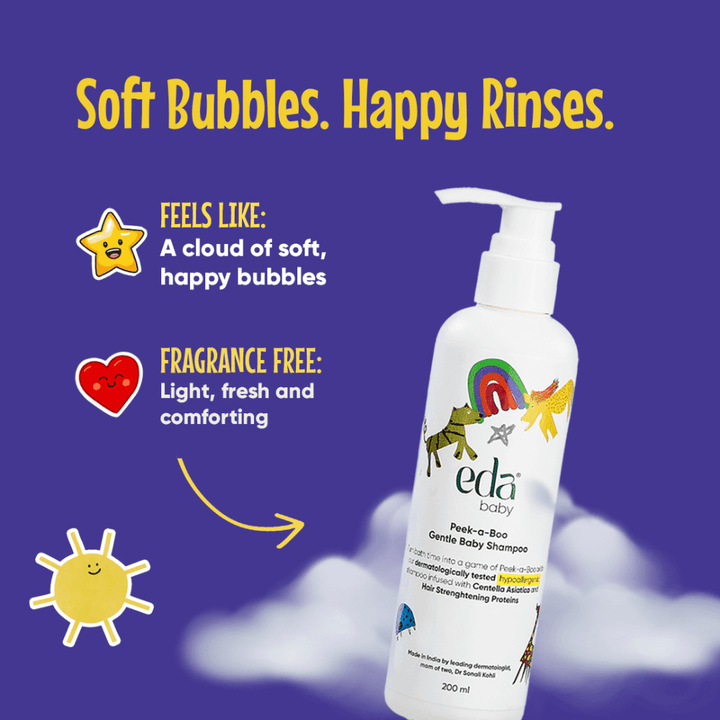 Eda Baby &amp; Child Peek-a-Boo Gentle Baby Shampoo | Mild &amp; Tear-Free Formula for Soft and Healthy Hair
