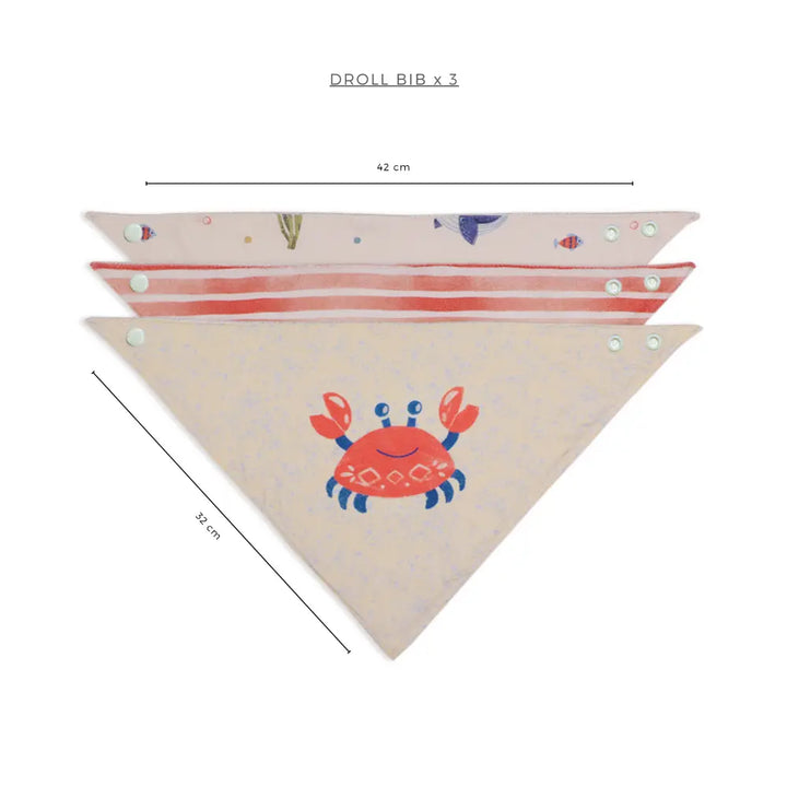 Abracadabra Cotton Jersey Drool Bib Set (Pack of 3) - Hello Sea - 0-18 Months