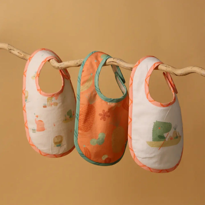 Abracadabra Cotton Jersey Newborn Bib Set (Pack of 3) - Hippo &amp; Me - 0-12 Months