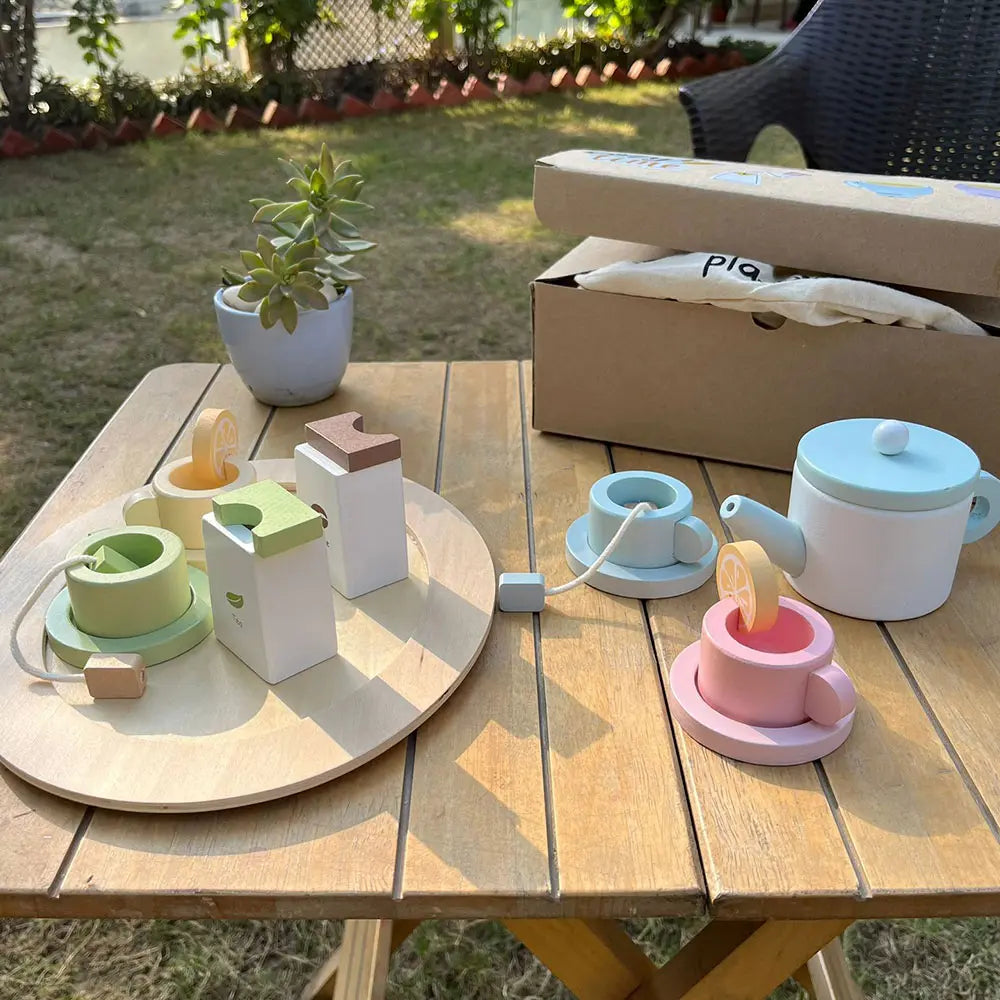 Playbox Wooden Tea Set for Kids