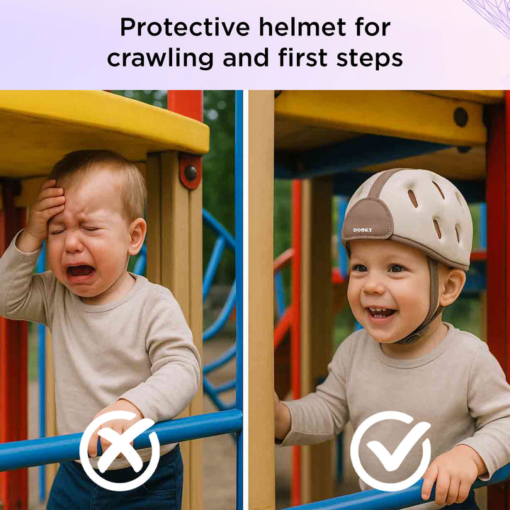 Dooky Baby Safety Helmet for Crawling &amp; Walking – Soft Lightweight Baby Head Protector with Ventilation Holes, Adjustable Velcro Infant Anti-Fall Anti-Collision Helmet, Breathable Toddler Head Protection Safety Helmet