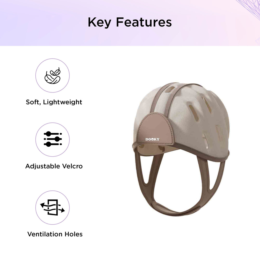 Dooky Baby Safety Helmet for Crawling &amp; Walking – Soft Lightweight Baby Head Protector with Ventilation Holes, Adjustable Velcro Infant Anti-Fall Anti-Collision Helmet, Breathable Toddler Head Protection Safety Helmet