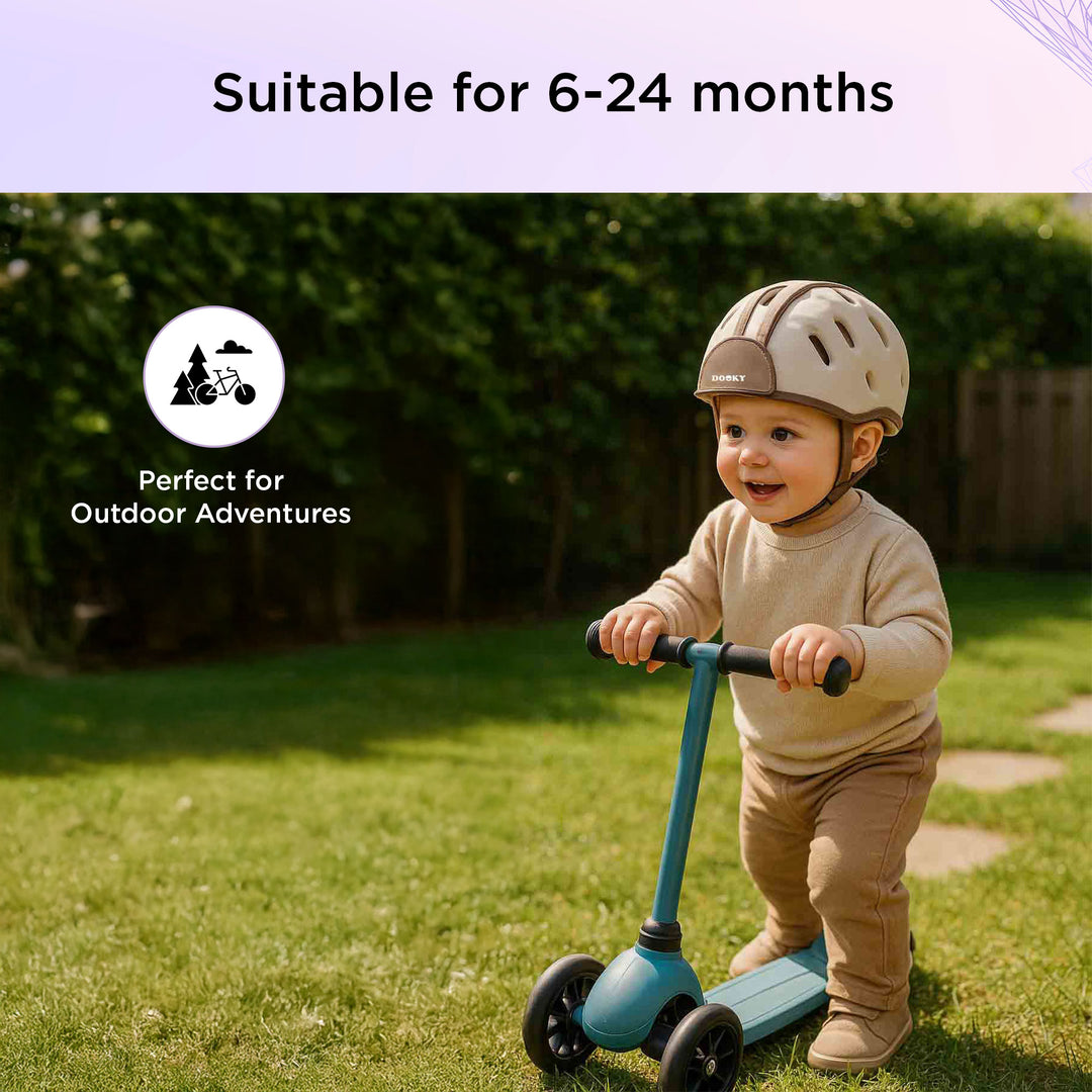 Dooky Baby Safety Helmet for Crawling &amp; Walking – Soft Lightweight Baby Head Protector with Ventilation Holes, Adjustable Velcro Infant Anti-Fall Anti-Collision Helmet, Breathable Toddler Head Protection Safety Helmet