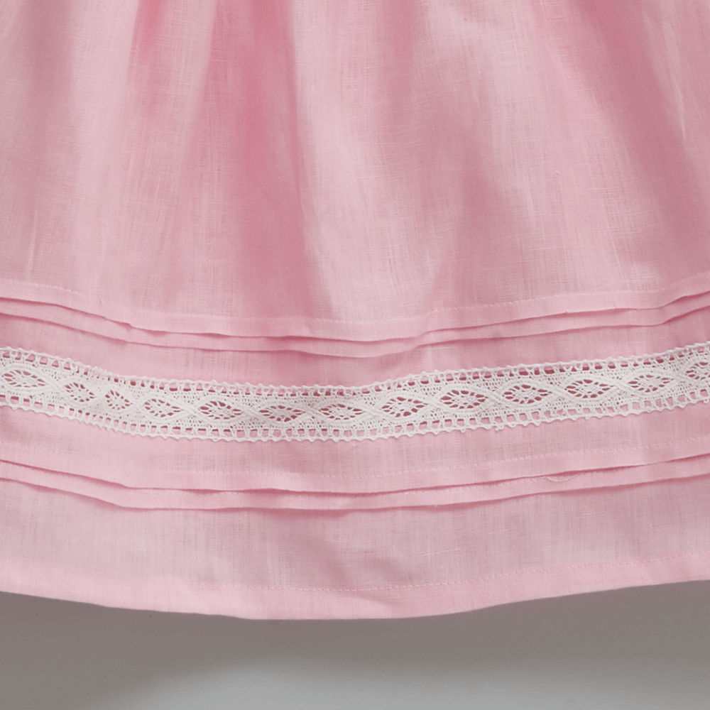 Liz Jacob Blush Handwoven Linen Dress – Hand Embroidered