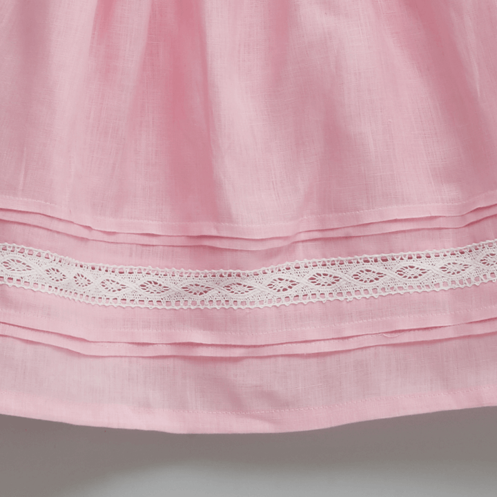 Liz Jacob Blush Handwoven Linen Dress – Hand Embroidered