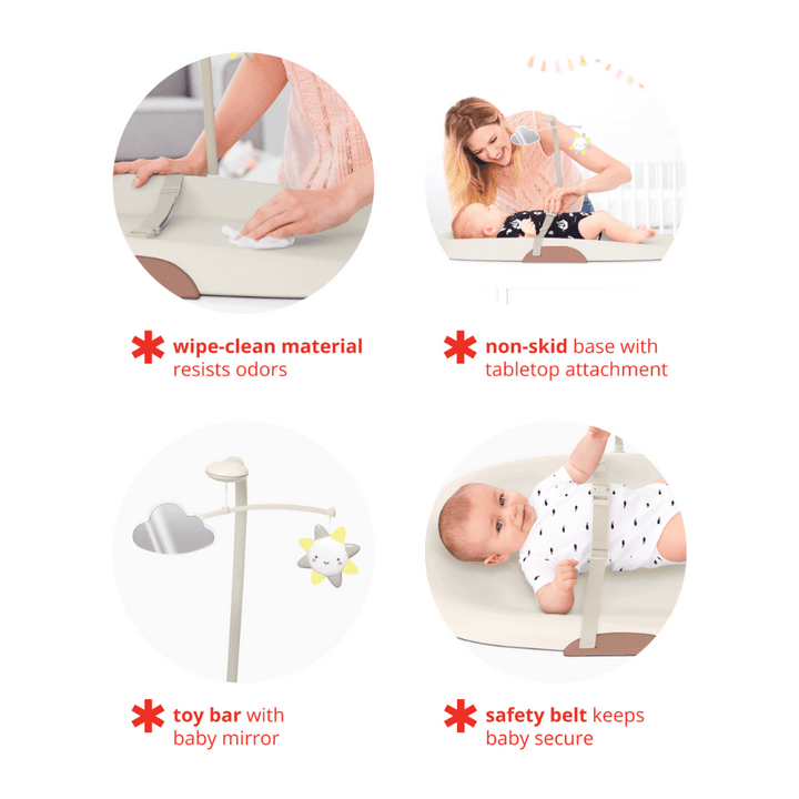 Skip Hop Nursery Style Wipe-Clean Changing Pad Oat Birth+ to 24M