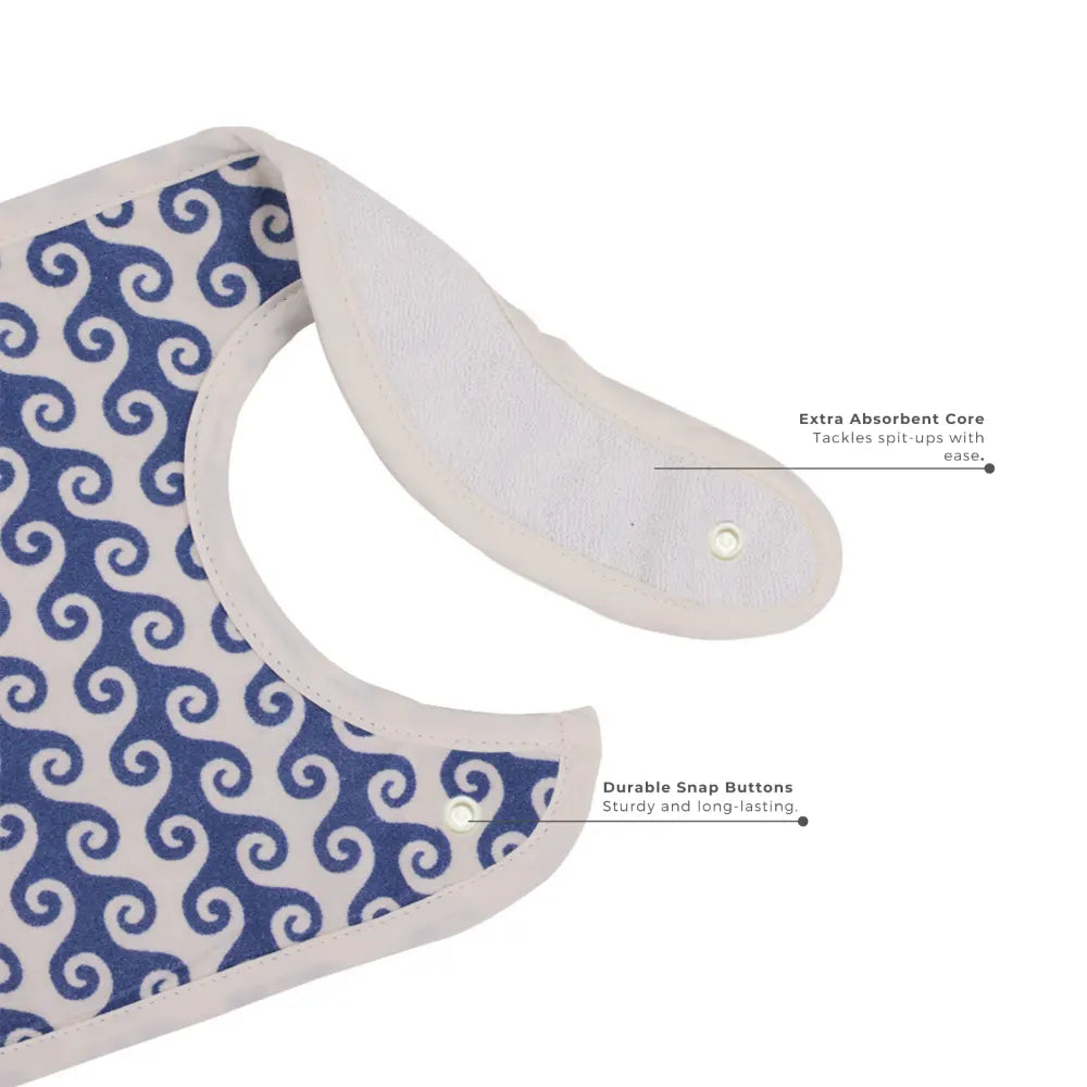 Abracadabra Cotton Jersey Newborn Bib Set (Pack of 3) - Hello Sea - 0-12 Months
