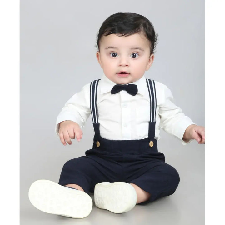Sweetlime By As Little Gentleman Formal Co-ord Set - White &amp; Dark Navy