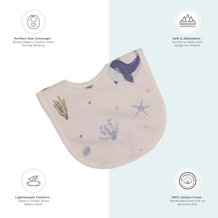 Abracadabra Cotton Jersey Newborn Bib Set (Pack of 3) - Hello Sea - 0-12 Months