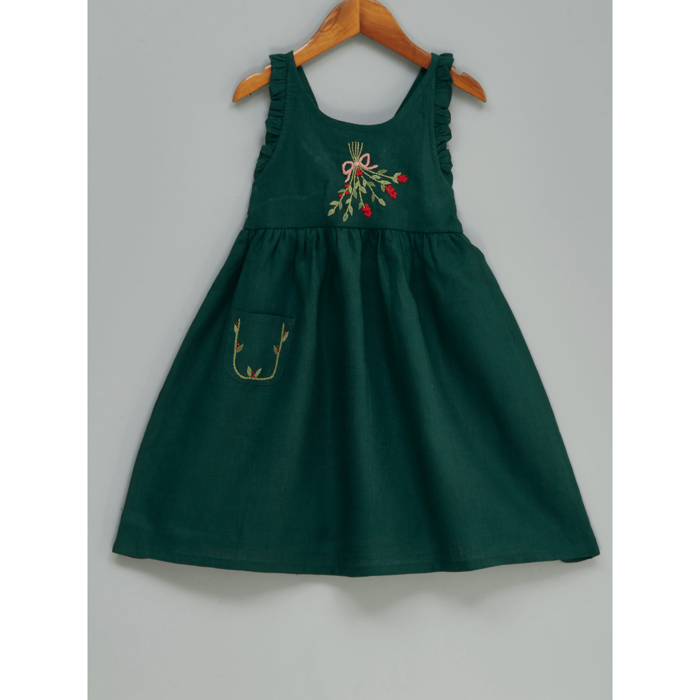 Liz Jacob Head Over Heel Handwoven Linen Dress – Hand Embroidered