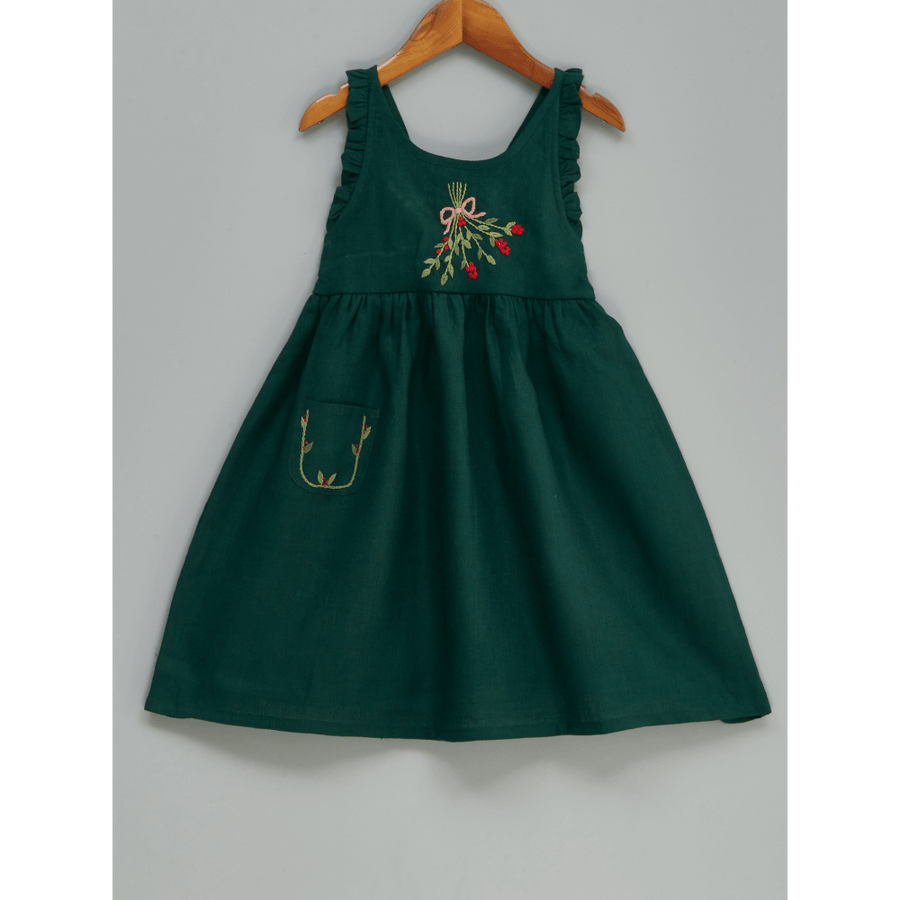 Liz Jacob Head Over Heel Handwoven Linen Dress – Hand Embroidered