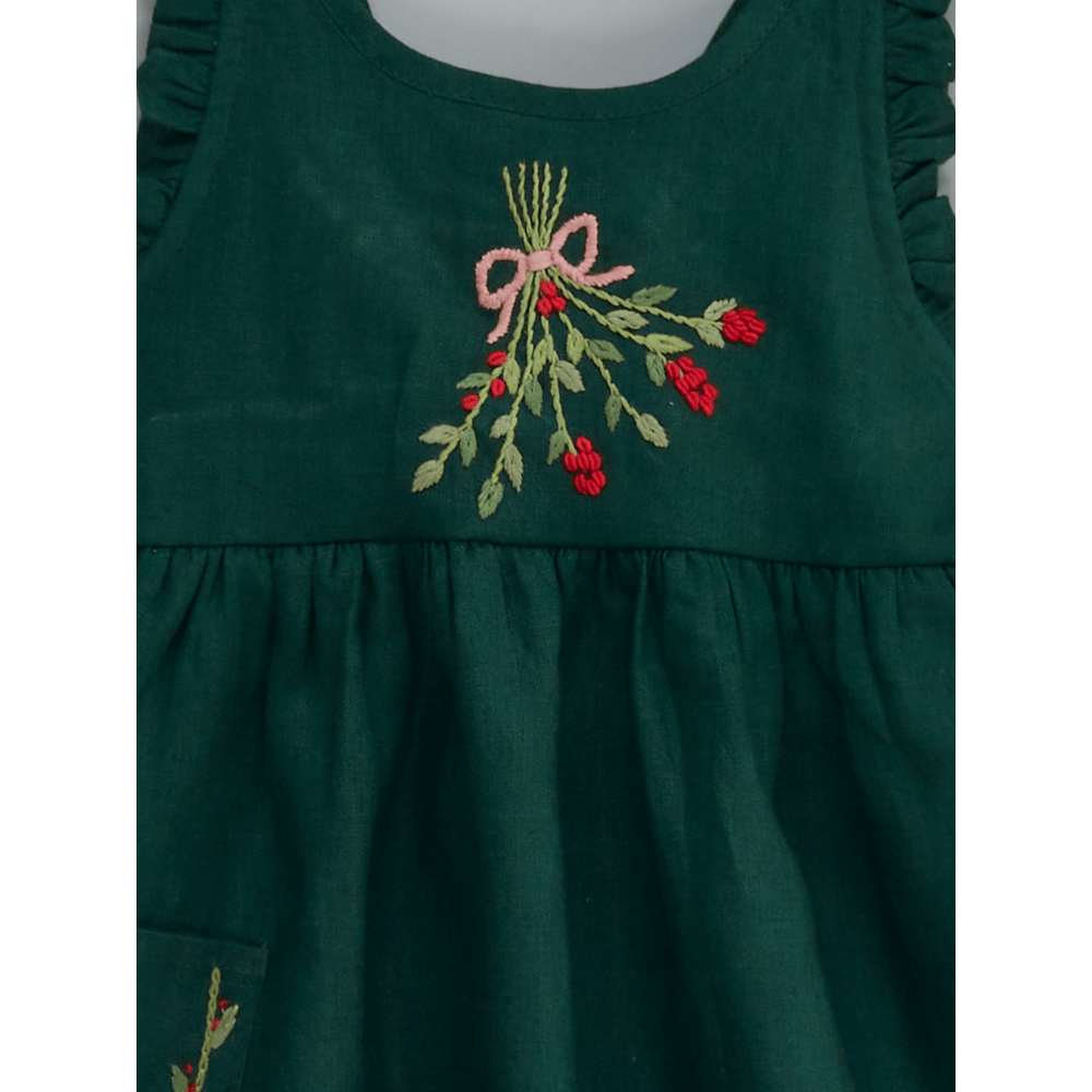 Liz Jacob Head Over Heel Handwoven Linen Dress – Hand Embroidered
