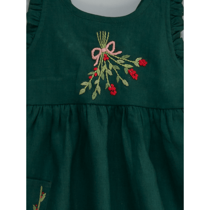 Liz Jacob Head Over Heel Handwoven Linen Dress – Hand Embroidered
