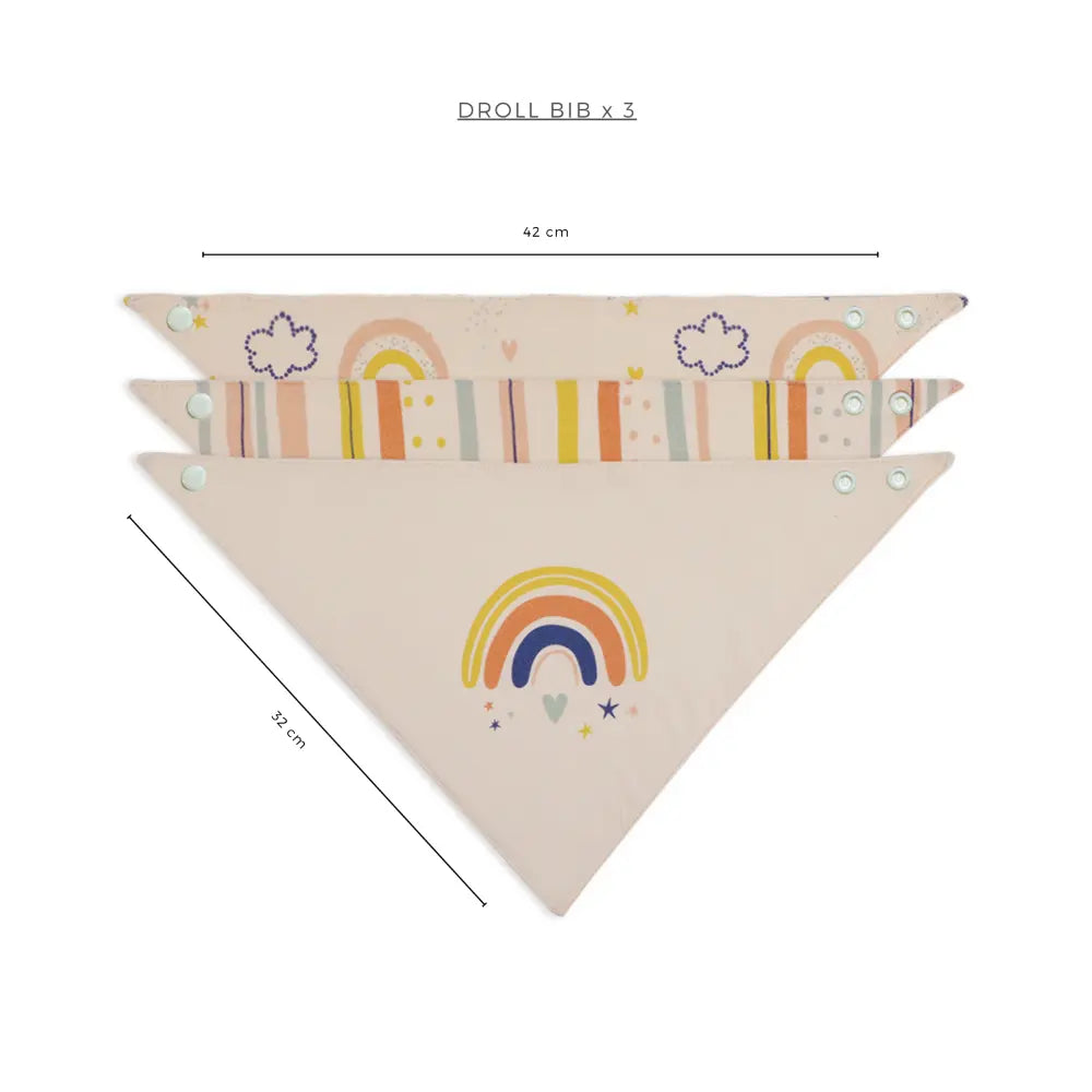 Abracadabra Cotton Jersey Drool Bib Set (Pack of 3) - Rainbow - 0-18 Months