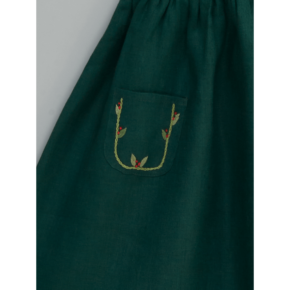 Liz Jacob Head Over Heel Handwoven Linen Dress – Hand Embroidered