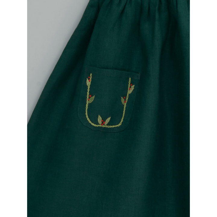 Liz Jacob Head Over Heel Handwoven Linen Dress – Hand Embroidered