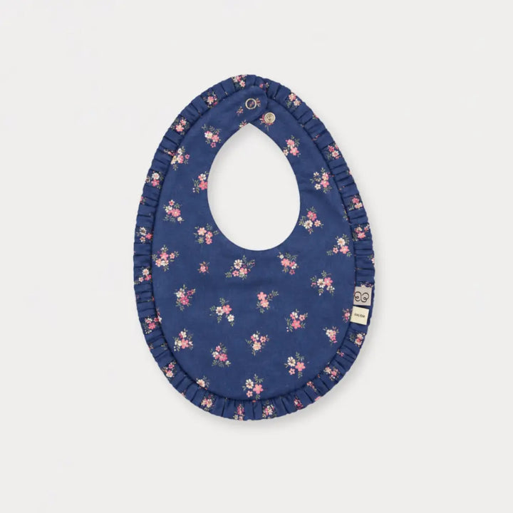 Early Sunday Bib For Girls - Ditsy Bouquet Navy