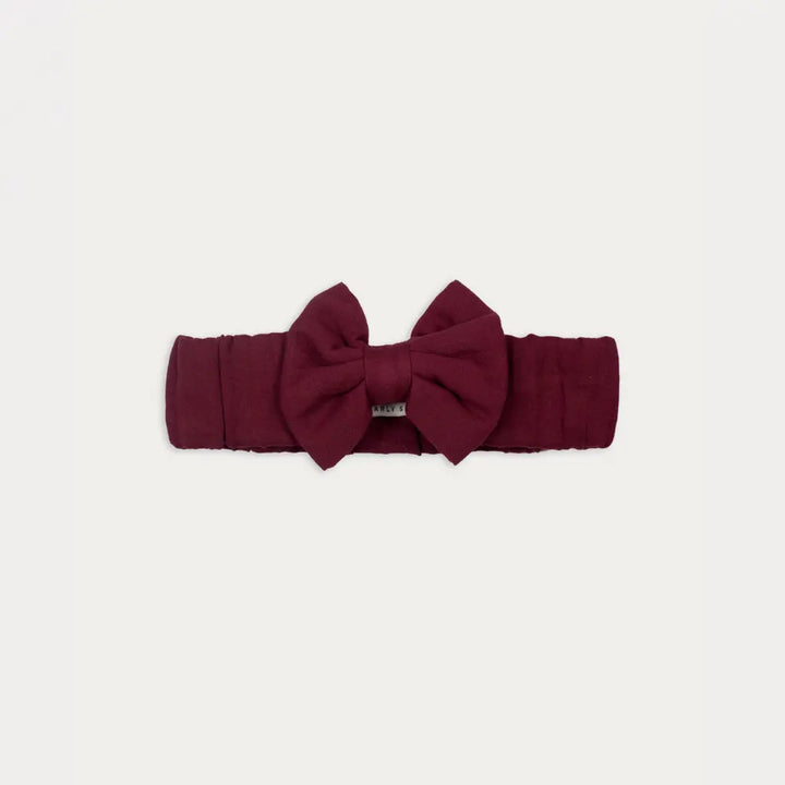 Early Sunday Bow Headband For Girls - Plum