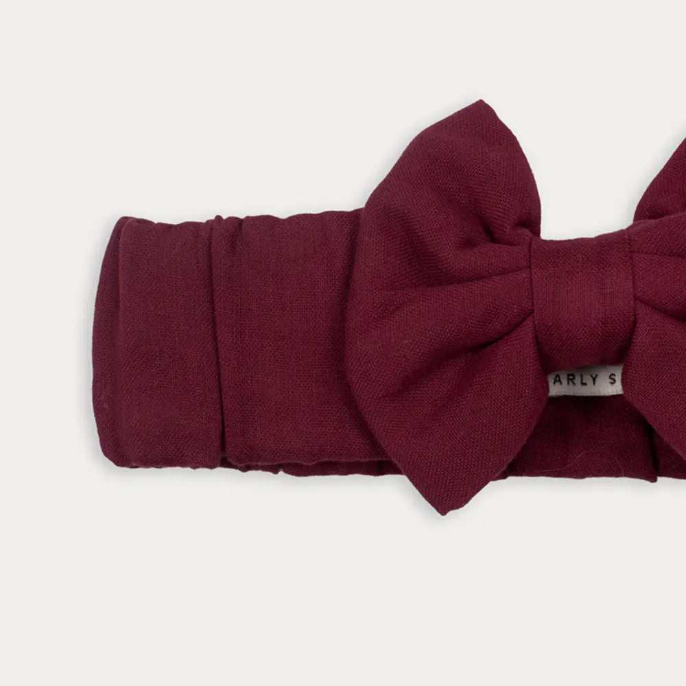 Early Sunday Bow Headband For Girls - Plum