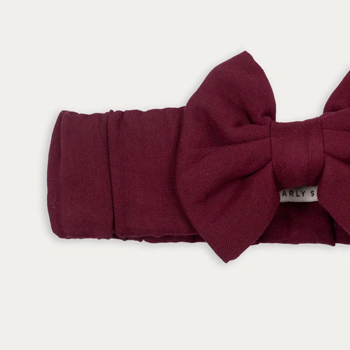 Early Sunday Bow Headband For Girls - Plum