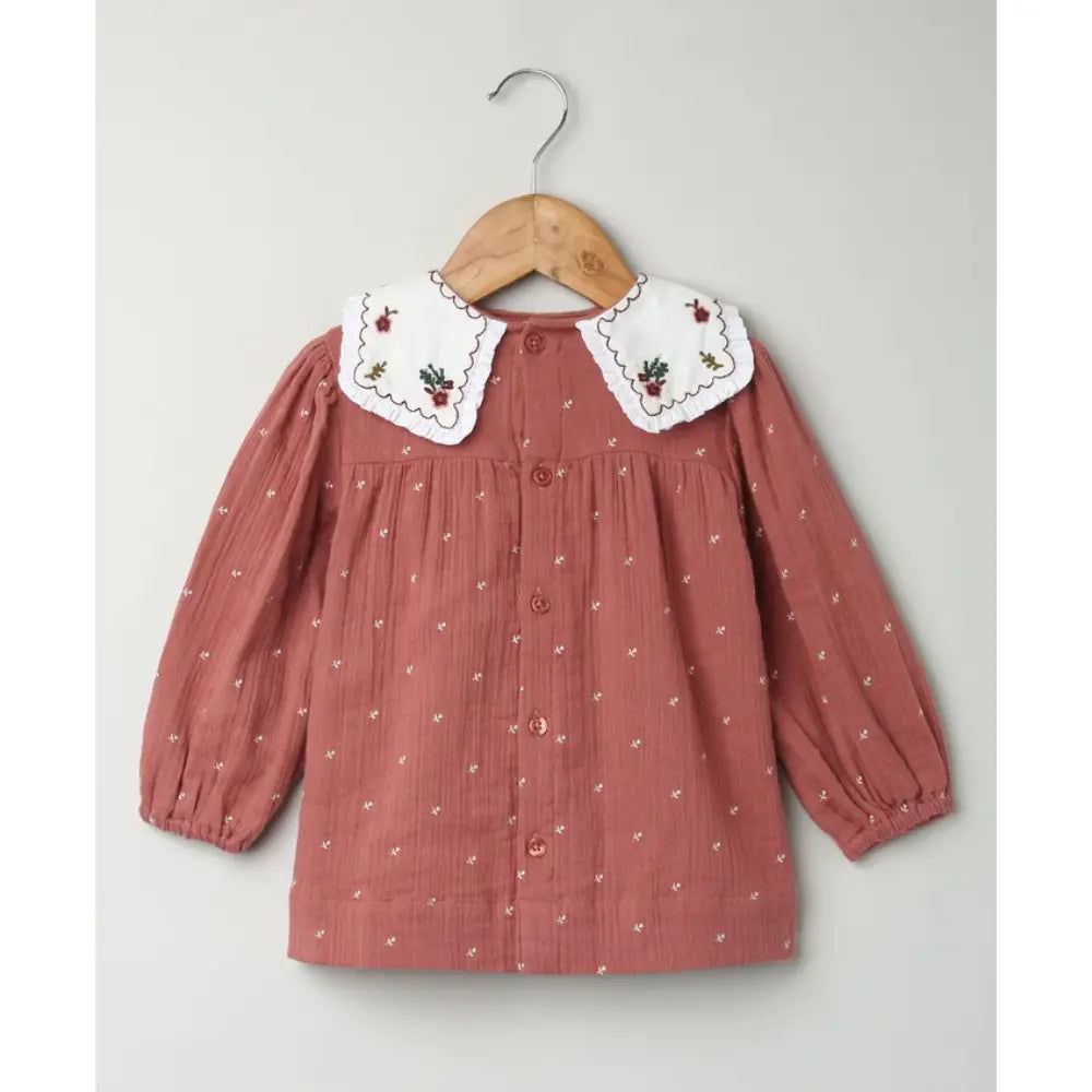 Sweetlime By AS Peter Pan Collar Cotton Dress &amp; Bloomer Co-ord Set - Brown